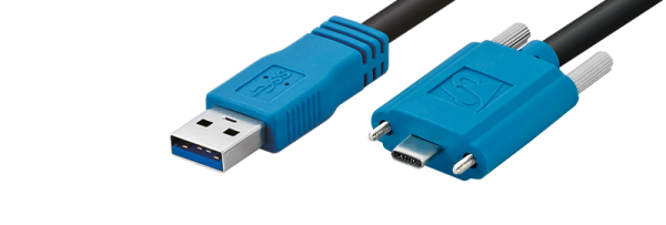 USB 3.1 Standardkabel, gerade, verschraubbar, 3m The Imaging Source CA-USB31-AC-BLS/3