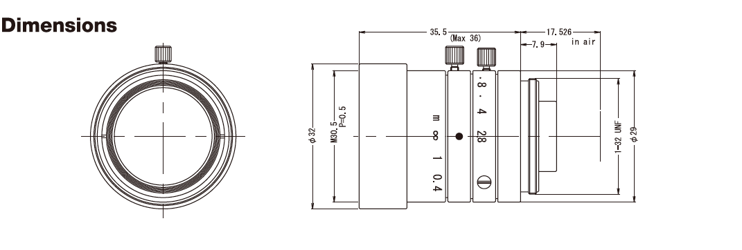 Computar_M0828-MPW3_Dimensions