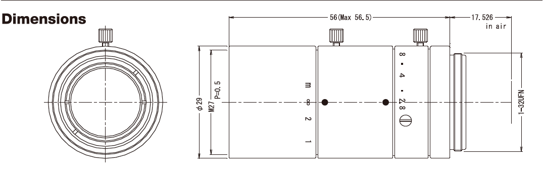 Computar_M5028-MPW3_Dimensions