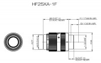 Vorschau: 25mm C-Mount Industrieobjektiv Fujinon HF25XA-1F 5MP_Dimensions Vorschau: 25mm C-Mount Industrieobjektiv Fujinon HF25XA-1F 5MP_Dimensions
