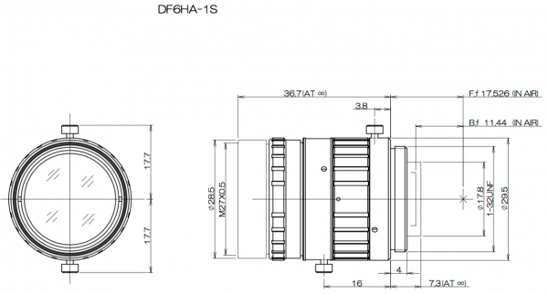 6 mm C-Mount Lens Fujinon DF6HA-1S - 1.2/ 6mm | Vision Dimension